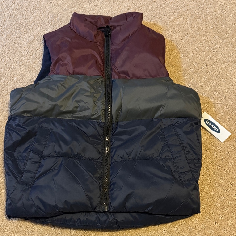 Old Navy Burgundy and Navy Quilted Vest
